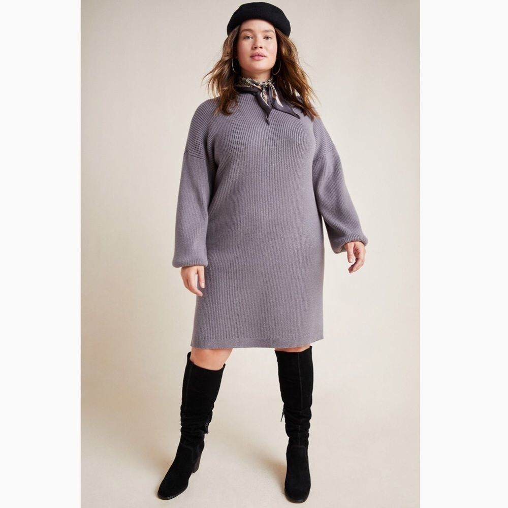 ANTHROPOLOGIE| Alder Mock Neck Sweater Dress